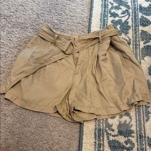 LOFT Women's Beige Cargo Shorts with Belt